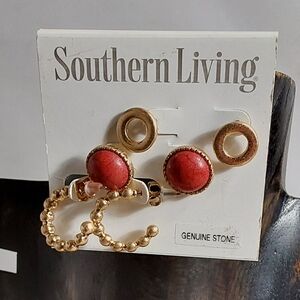 SOUTHERN LIVING GENUINE STONE PACK OF 3 ASSORTED  FASHION WOMEN'S  EARRINGS